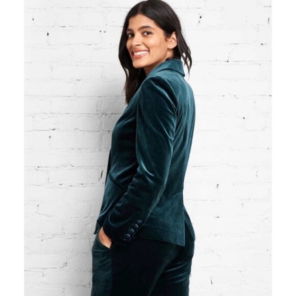 NEW! Universal Standard Velvet Blazer Jacket Forest Green SZ 12 - Picture 2 of 11